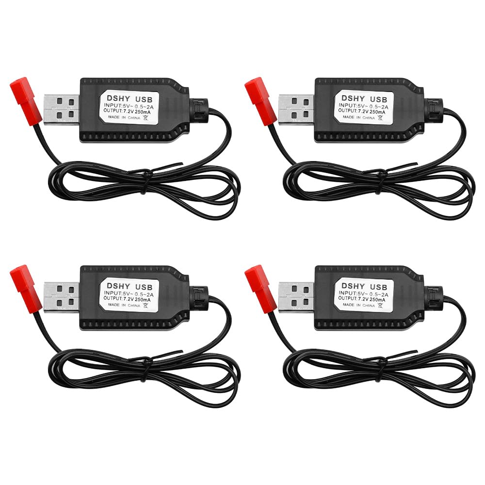 DollaTek 4 szt. JST Kabel ?adowarki 7,2 V do RC Car SCX24 Splatter Ball Gun FPV Drone Crawler Quadcopter