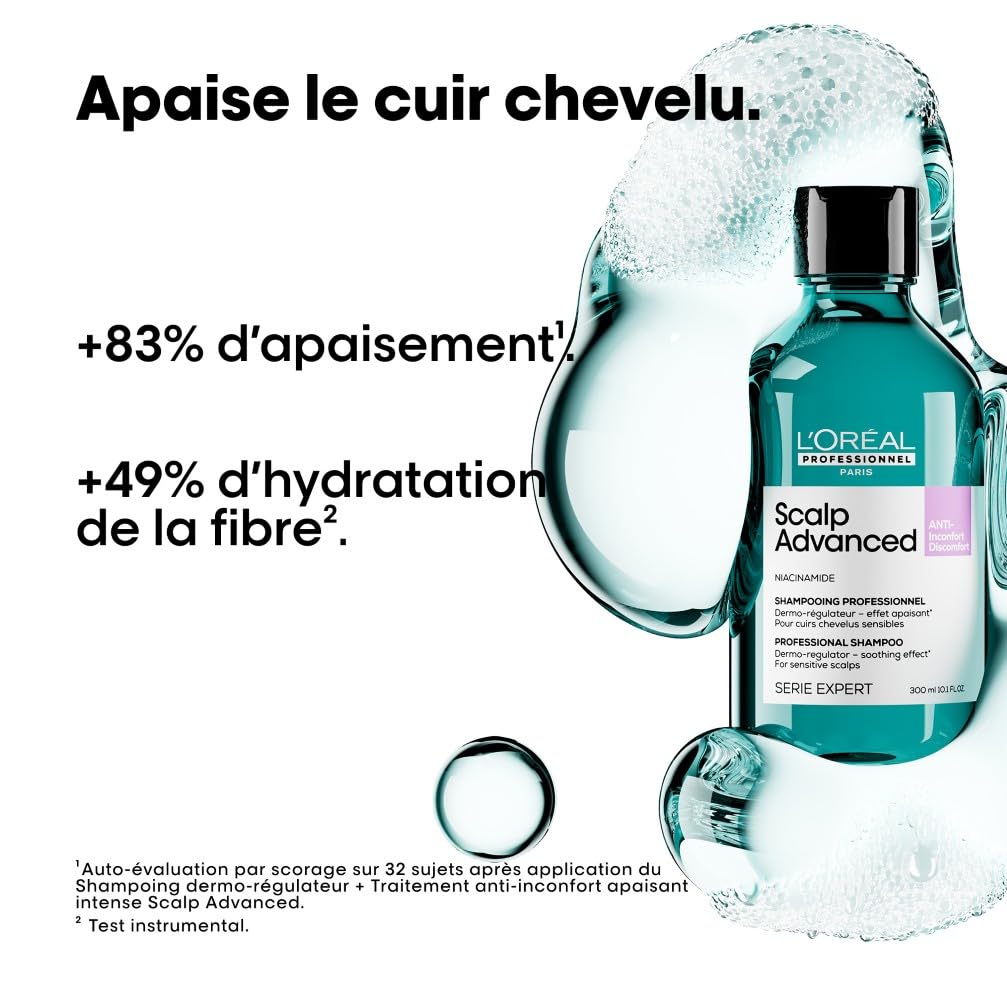 L'OREAL PROFESSIONNEL - Scalp Advanced Anti-Inconfort & Démangeaisons - +83% d'Apaisement du Cuir Chevelu et +49% d'Hydratation - Dermo-Régulateur pour Cuirs Chevelus Sensibles - Sans Silicone