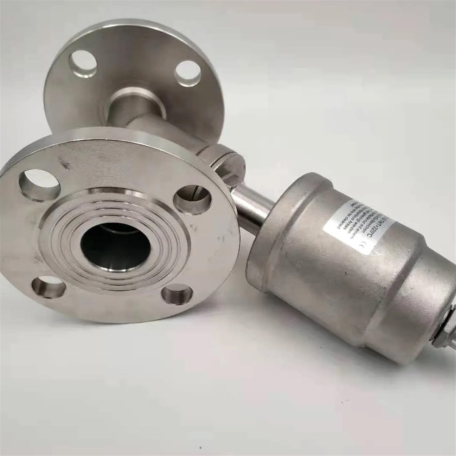 DN65 304 Stainless Steel Flange Pneumatic Angle Seat Valve Steam High Temperature Resistant(Double Acting)