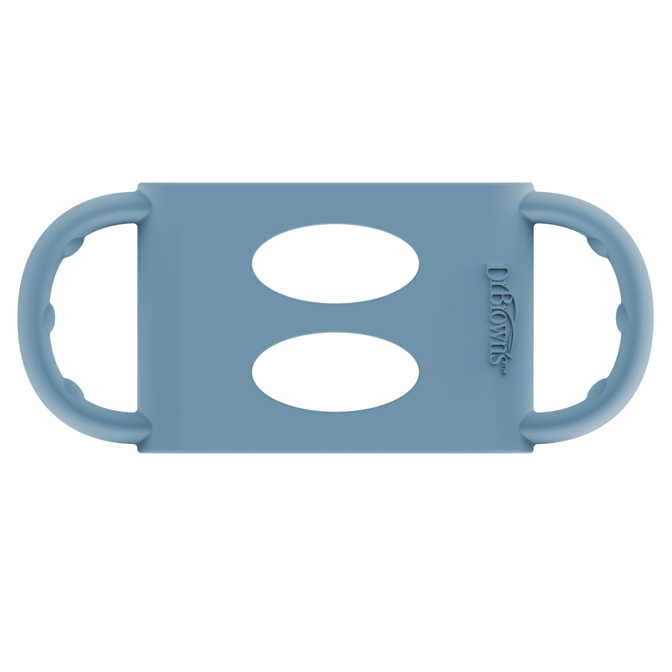 Dr. Brown's Wide-Neck Baby Bottle Handles, 100% Silicone, Easy Grip Removable Handles for Bottle to Sippy Cup Transition, Blue, 4m+
