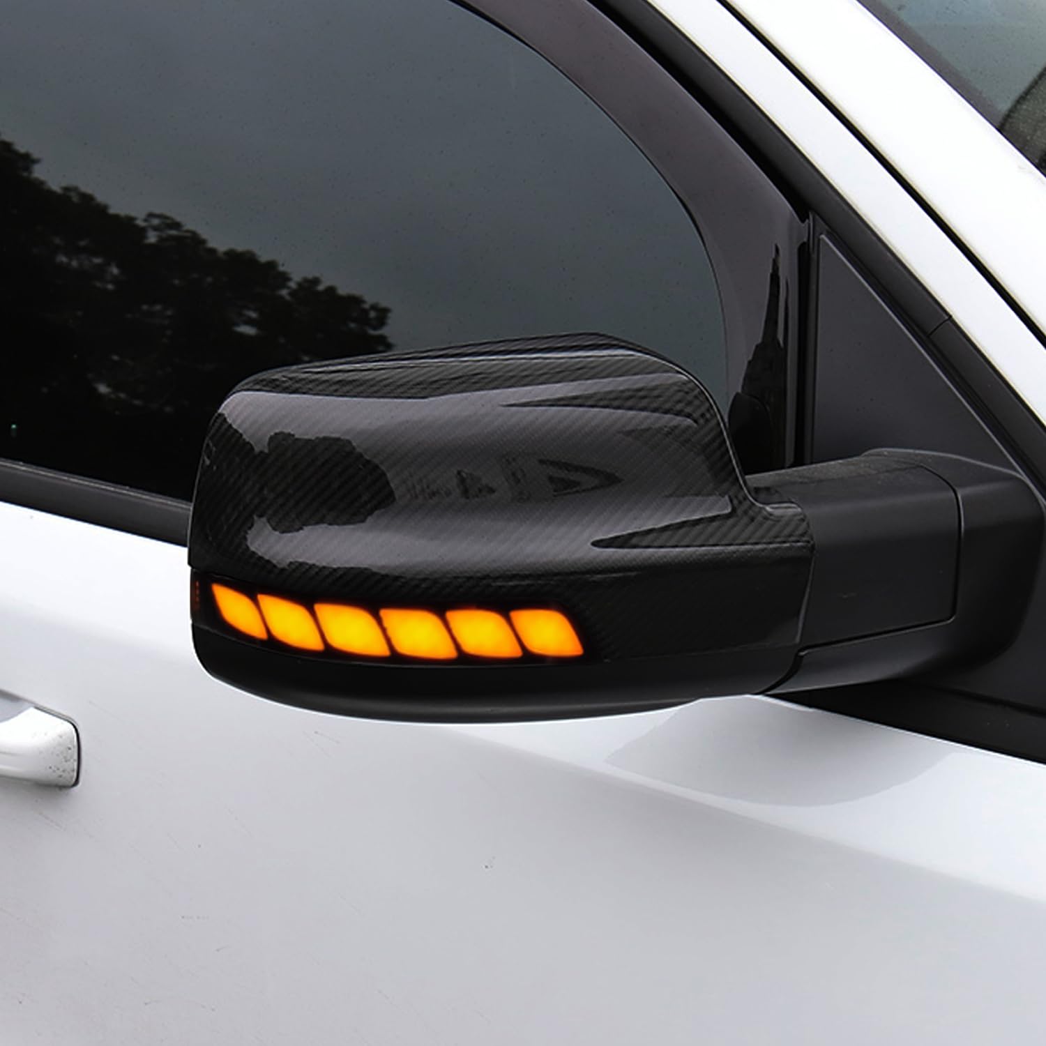 HIGH FLYING for RAM 1500 TRX 2019-2024 LED Sequential Dynamic Side Mirrors Turn Signal Lights Indicator Blinker Smoked Black A set (Not Fit Classic)