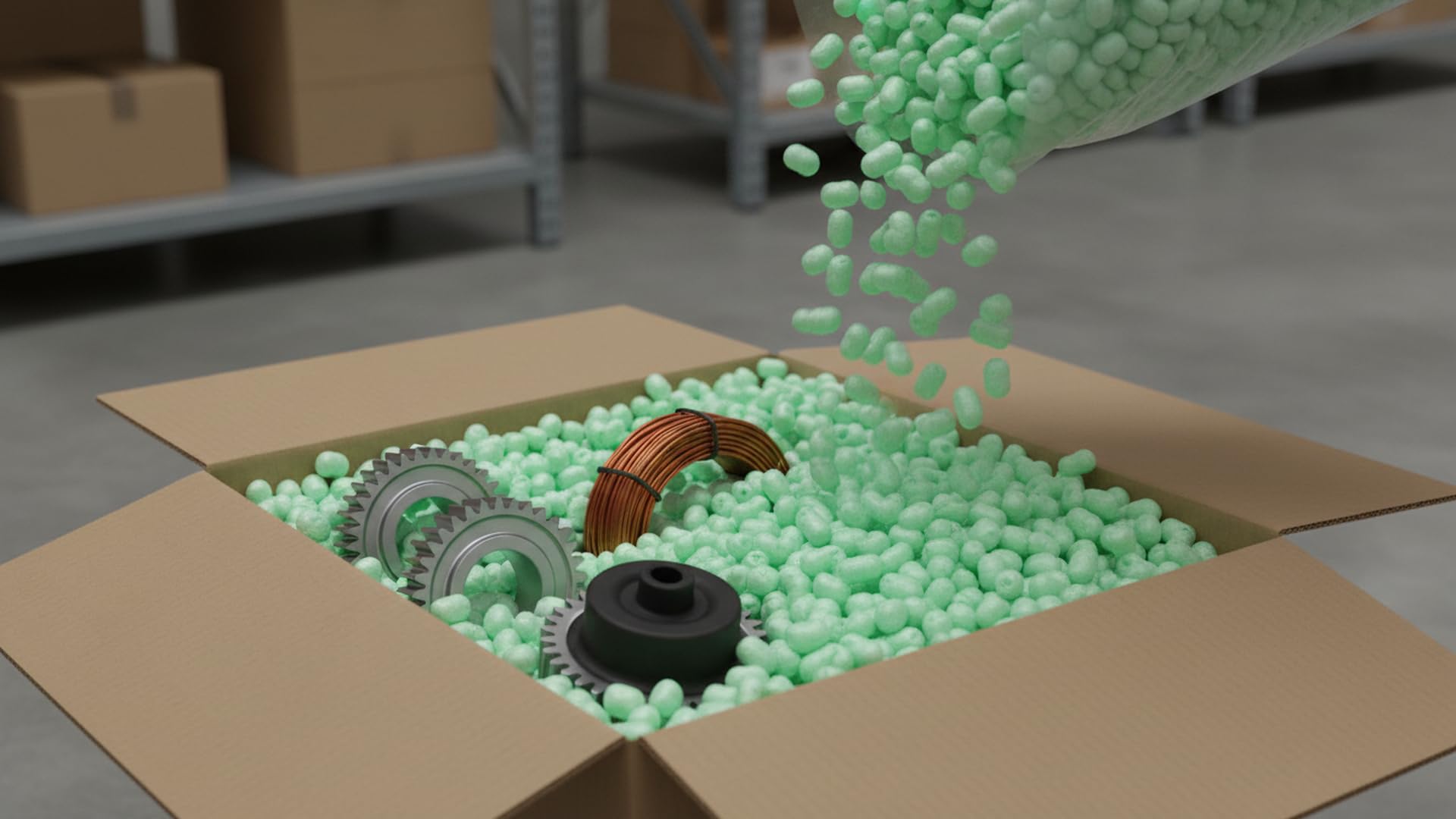 kaiserkraft | Verpackungschips flo-pak® | Inhalt 500 l | grün