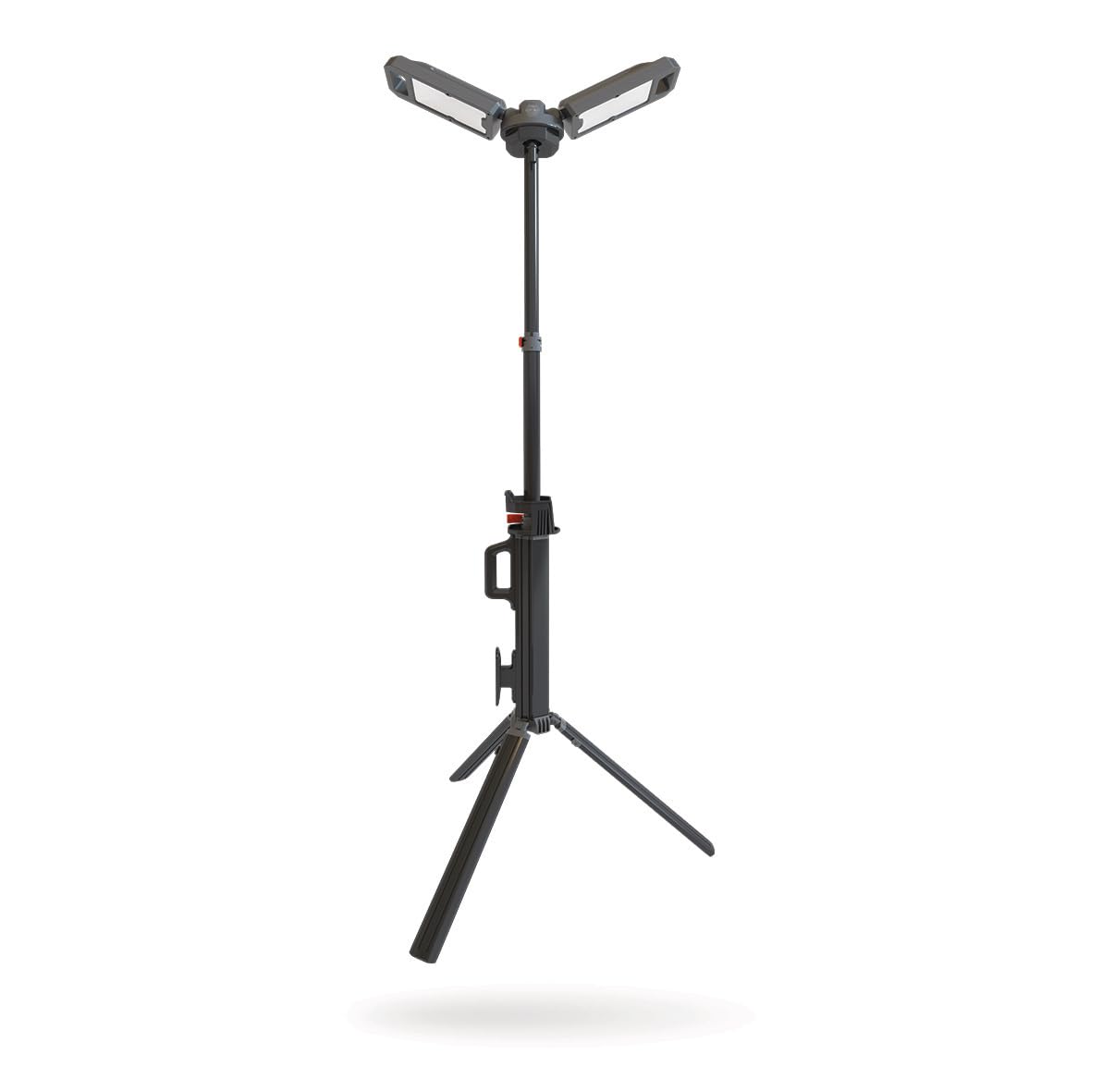 NEBO 4K 2‑Head Tripod Light – 4000‑Lumen Rechargeable Hybrid‑Power Dual‑Head Work Light with 280° Swivel, 90° Rotation, 2m Height Adjustment, Carry Bag & Site‑Compliant AC Power