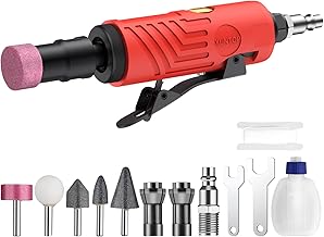 XUNTOP 1/4" Pneumatic Straight Grinder 25000RPM - Lightweight Pneumatic Tool for Grinding, Polishing, Metal Cutting, Welding Repair - Air Engraver with 1/4" and 1/8" Pliers for Mechanical Workshop