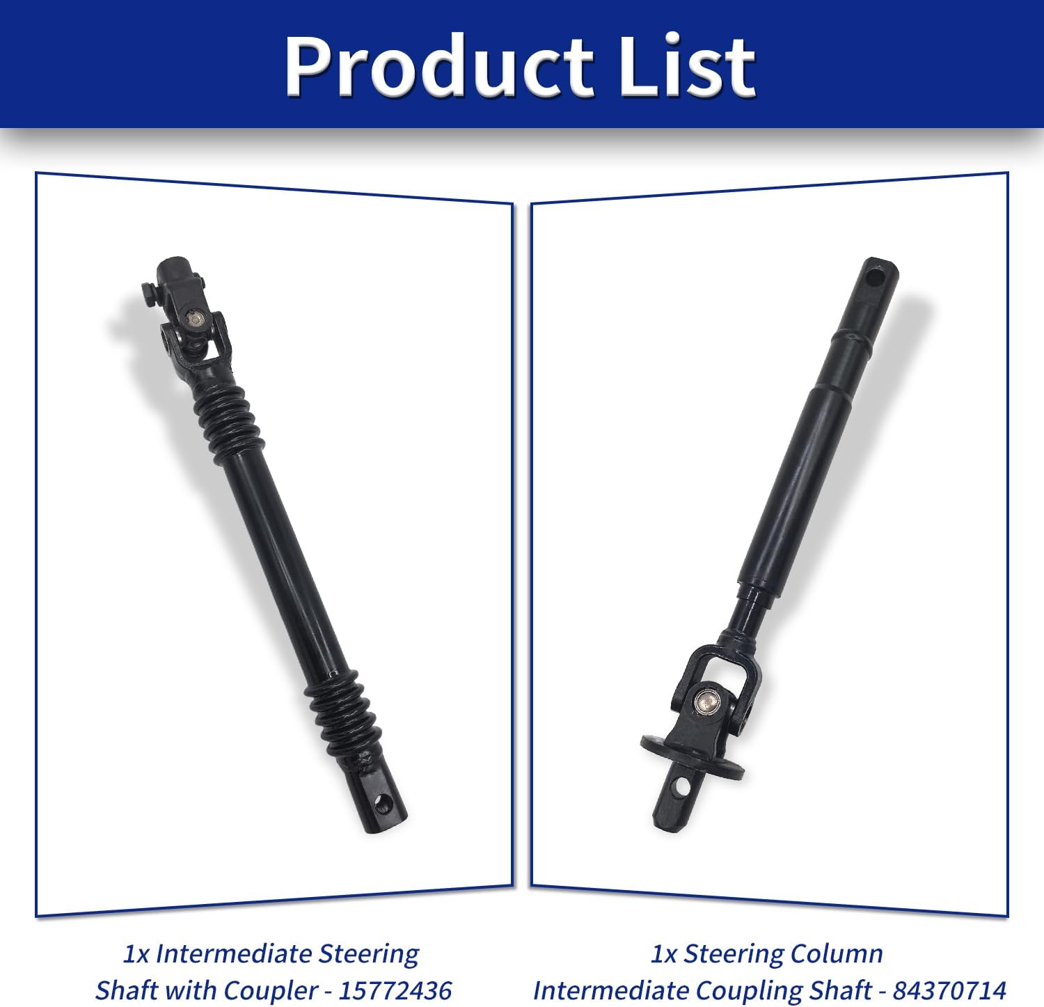 Steering Shaft, Replacement for Steering Intermediate Shaft Columns Compatible with 2001-2010 Chevrolet Silverado, 2001-2010 GMC Sierra - 2 Pcs