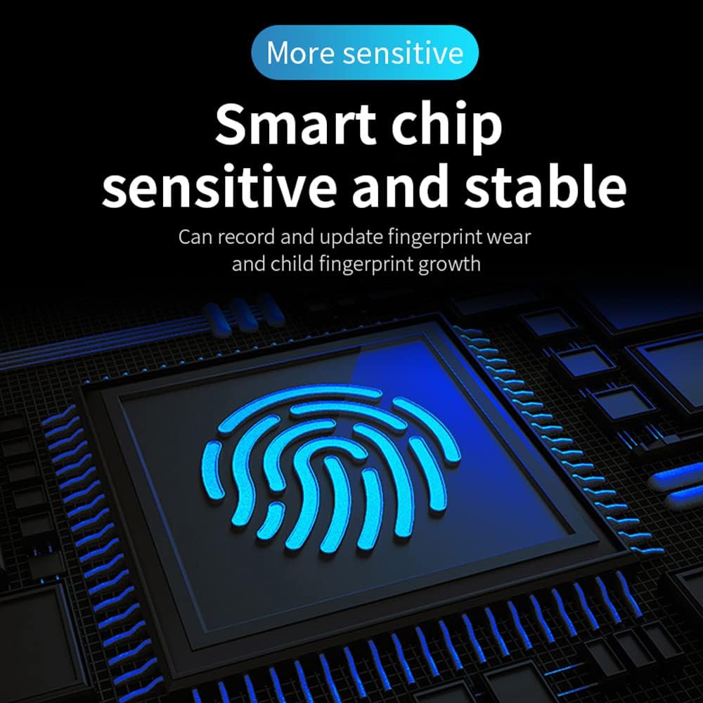 Close-up of a smart chip with a fingerprint icon, indicating sensitive and stable recognition.