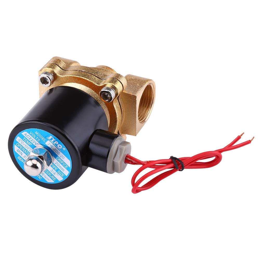 Elettrovalvola - NC Elettrovalvola 220V AC 3/4" NC elettrico Elettrovalvola zinco Corpo in lega for Acqua Olio Aria Gas