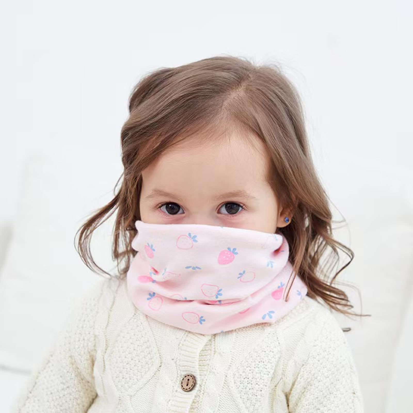 2 PCS Loop Scarf Set Children Cotton Autumn Winter Scarf Baby Circle Neck Warm Girl And Boy