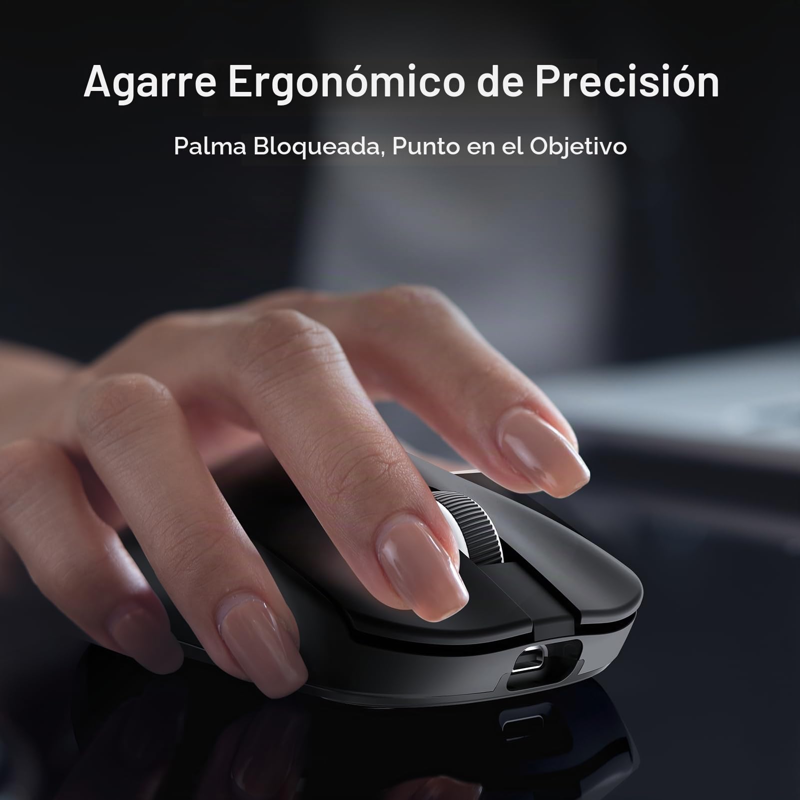 MCHOSE L7 Pro Ratón Gaming Inalámbrico - Ratón Ultraligero de 39g, 8000Hz de Frecuencia de Actualización Inalámbrica, 2,4G/BT/USB-C con Cable, 26000 dpi, 650 IPS, 200 Horas de Batería, Negro