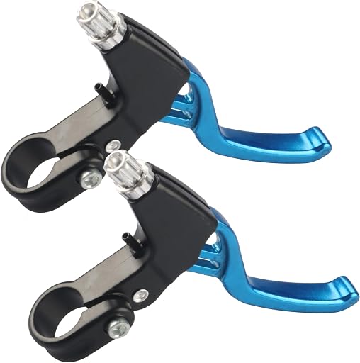 Gashwer Universal 2.2cm Bike Brake Levers Aluminum Alloy V-Brake Handlebar Bicycle Brake Handle for Most Bicycle, Mountain Bike, Road Bike 1 Pair (Blue)