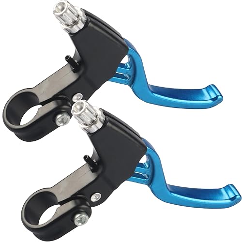 Gashwer Universal 2.2cm Bike Brake Levers Aluminum Alloy V-Brake Handlebar Bicycle Brake Handle for Most Bicycle, Mountain Bike, Road Bike 1 Pair (Blue)