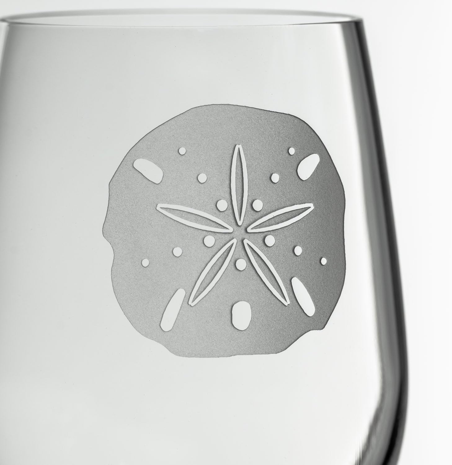 Rolf Glass Sand Dollar White Wine Glass | 12 ounce Stemmed Wine Glasses | Set of 4 | Lead-Free and Diamond-Wheel-Engraved Glass | Made in the USA