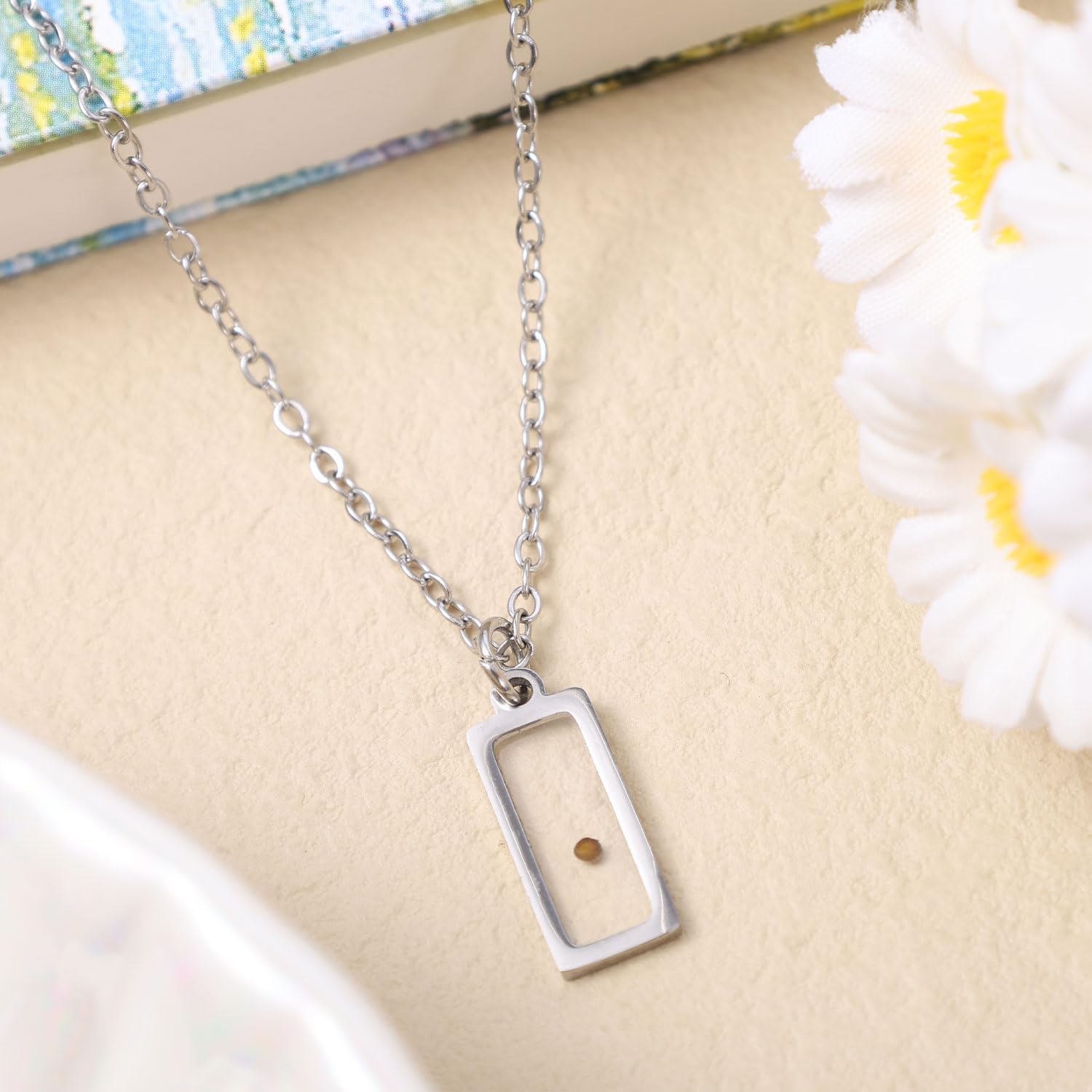 Mustard Seed Necklace, Silver Stainless Steel Christian Necklace with Card Inspirational Faith Pendant Christian Religious First Communion Confirmation Jewelry Gift for Women - Image 4