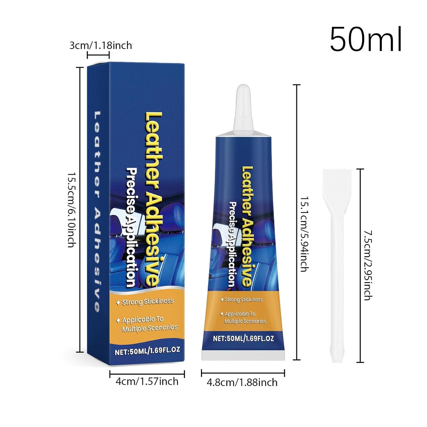 Leather Glue Adhesive - Fast Curing Bond, Fine-Tip Sealant with Strong Hold, Artificial Repair with Flexible Finish, Craft Repair Accessory, Fixing Supply Sofa Jacket Furniture for Homeowners