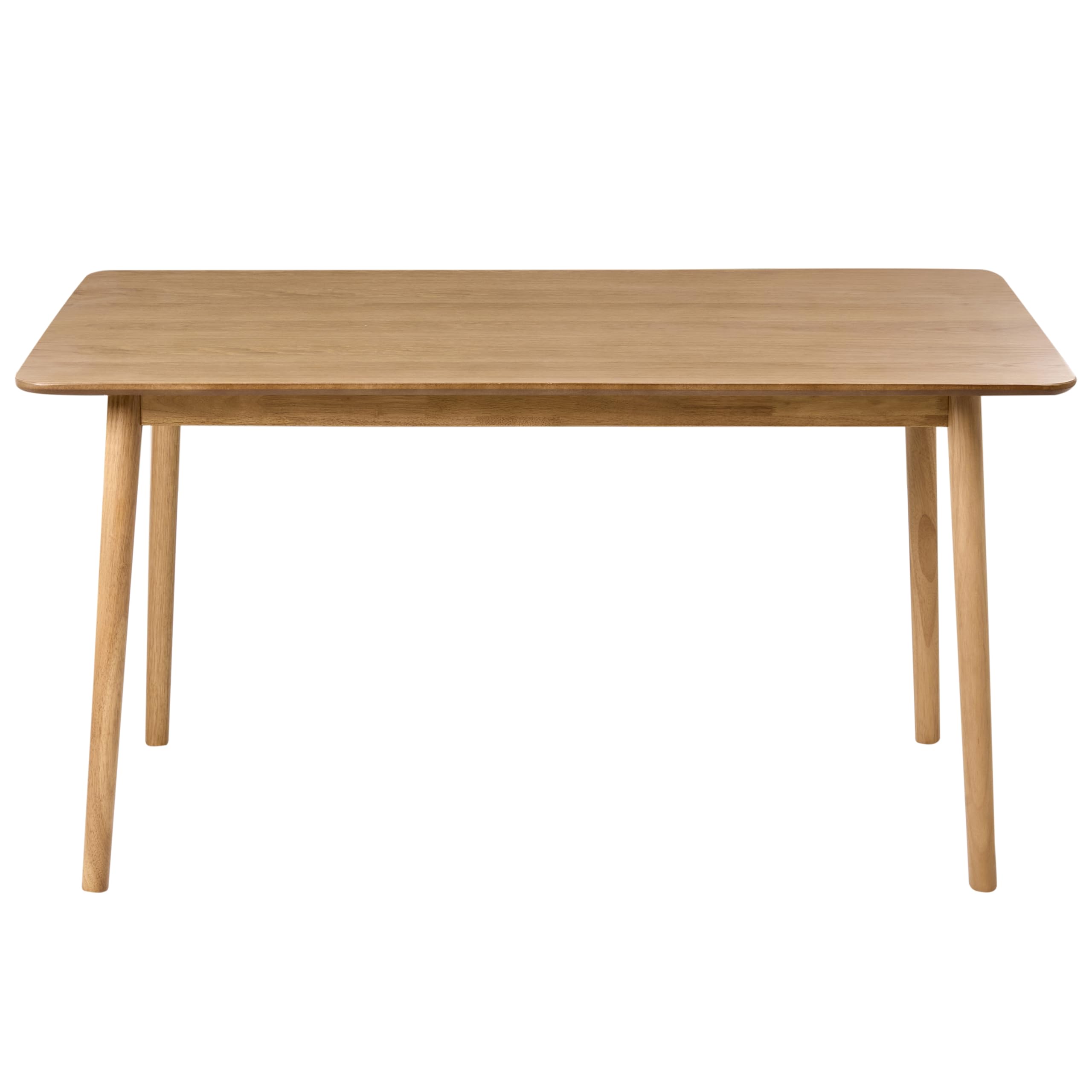 Beliani Mesa de Comedor para Comedor y Cocina 140 x 80 cm Patas de Madera Maciza Chapa de Roble Claro Elvyn