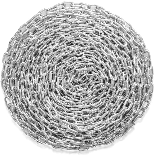 VEVOR Proof Coil Chain, 5/16" x 92', 1667 lbs Safe Working Load, Zinc Plated Proof Tested Coil Chain with Two Quick Links, Galvanized Carbon Steel Link Chain for Towing, Hanging, Camping, Pet Towing by VEVOR - Used condition - US$95.05