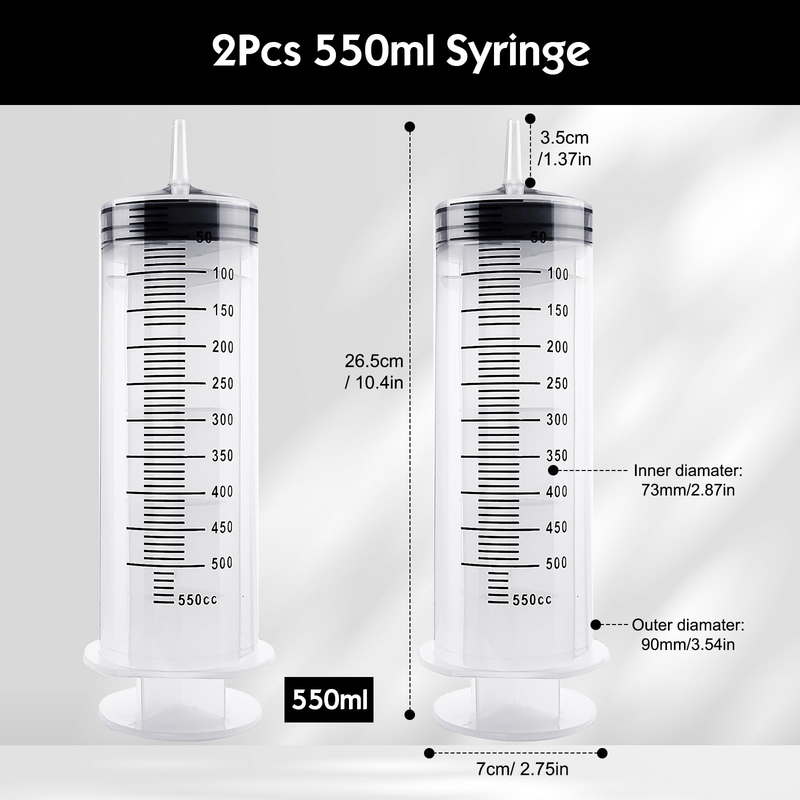 Samulee 3 Pezzi Siringhe 100ml, Siringa Plastica, Siringa Piccola con Tubo Flessibile e Spazzola di Pulizia in Spugna per Olio motore, Laboratori, Giardini, Alimentazione Animale, Rcerca Scientifica