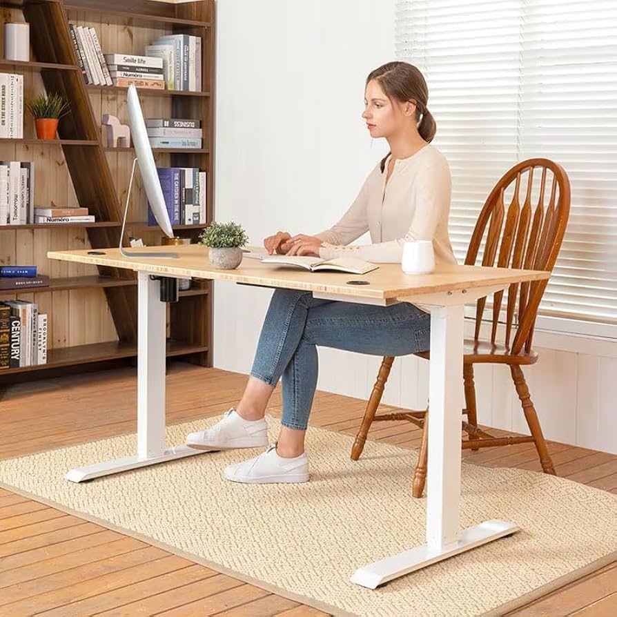 FLEXISPOT Adjustable Desk, Electric Bamboo Standing Desk Sit Stand
