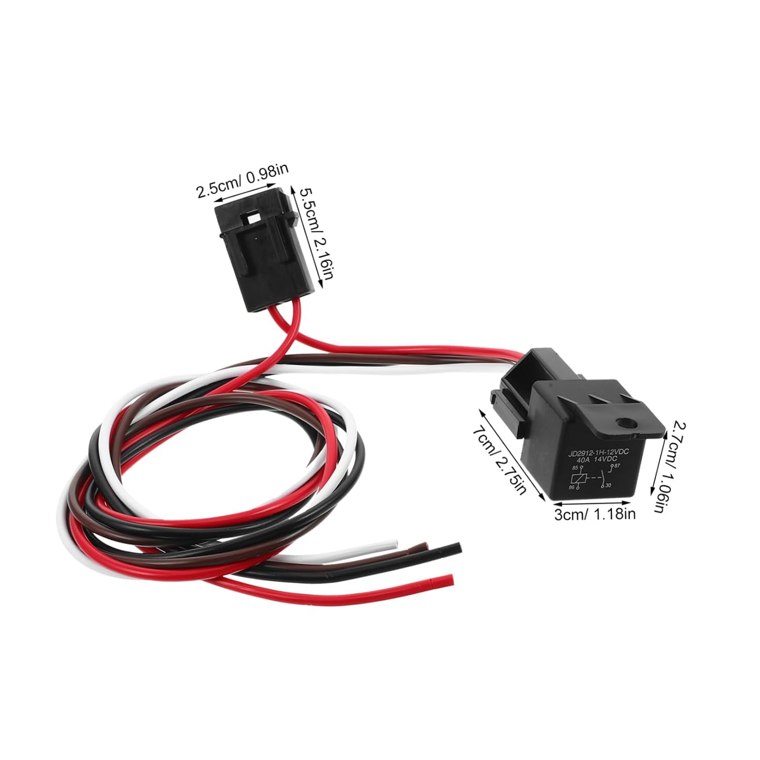 V 40a Electric Cooling Fan Relay Kit with Built-in Automotive Relay and Preinstalled Wiring Harness, Plug and Play Upgrade to Prevent Engine Overheating for Car Radiator