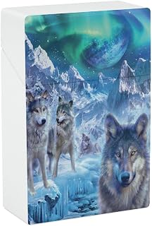 Snow Wolves Plastic Cigarette Cases Portable Cigarette Box Cigar Boxes Pocket Cigarette Storage Containe