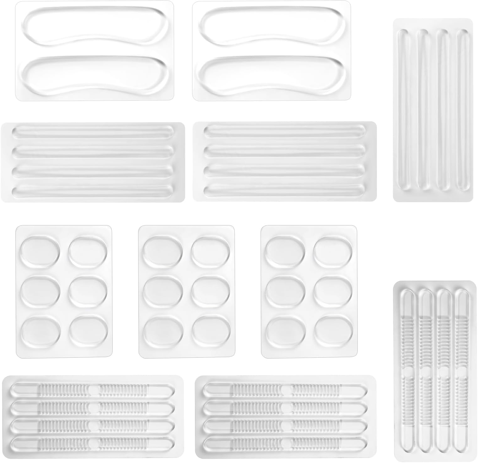 TAHULIK 34 Pcs Silicone High Heel Cushion Inserts Pad, Anti Slip Shoe Strap Grip, Sling Backs Foot Support Sticker, Gel Protector Strips for Women Men Sandals Sports Sneakers