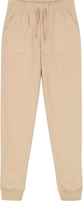 Nautica Girls School Uniform Jogger Pants, Stretch Performance Fabric, Elastic Waistand with Drawstring Closure
