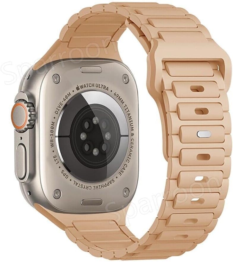 Generic Compatible with iWatch 42mm (Series 10 (Color: MiIk Tea Silicon Sport Stylish Band Strap case