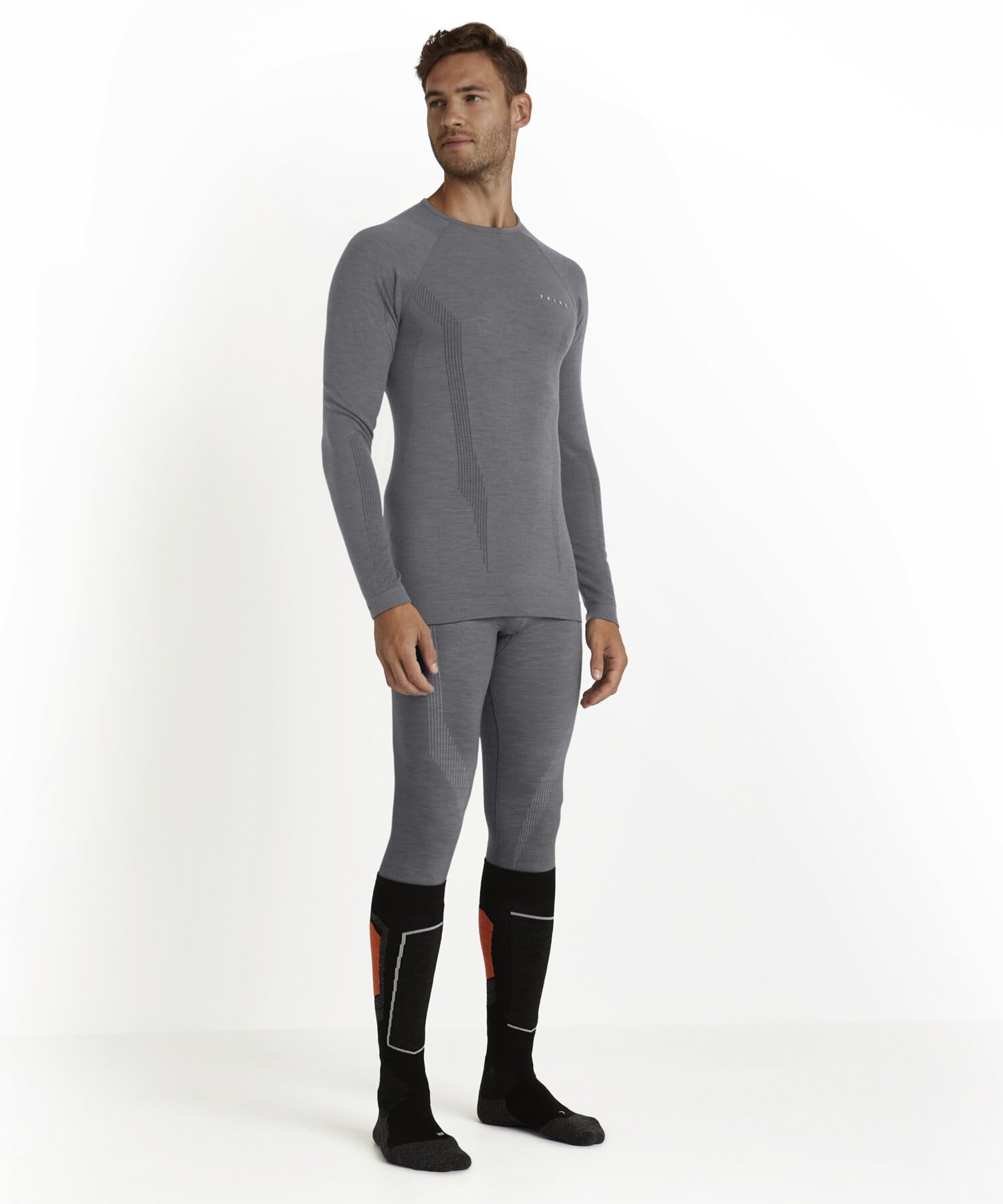 FALKE Herren Wool-Tech Round Neck Funktionsshirt Langarm kalte bis sehr kalte Temperatur Funktionsunterwäsche atmungsaktiv klimaregulierend geruchshemmend nachhaltige Wolle Funktionsmaterial 1 Stück