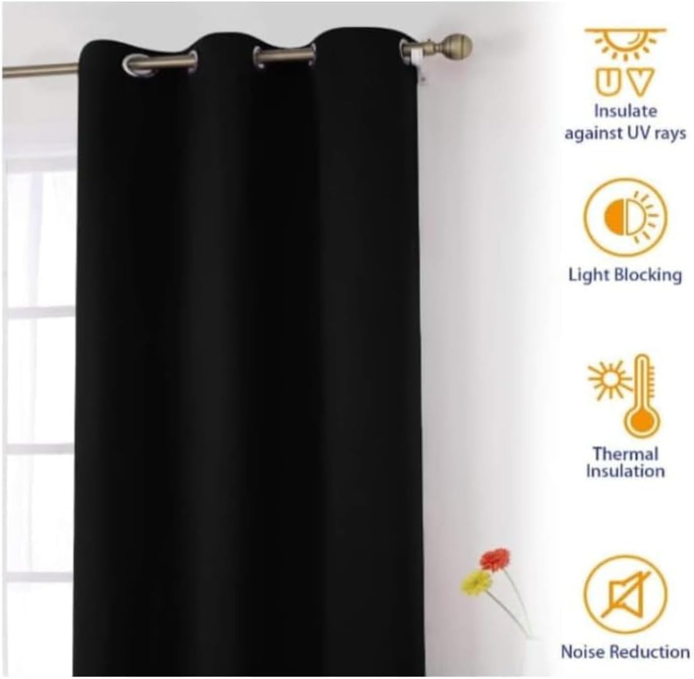 Blackout Curtains Orange Retro Green Living Room for Bedroom Polyester Washable Thermal Insulated Noise Reducing with Eyelets Door Curtain 2 Panels 2x75x166 cm(2 x 43.31 x 84.65 inch)
