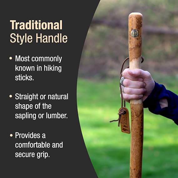 Brazos Rustic Wood Walking Stick, Twisted Hardwood, Traditional Style Handle, for Men & Women, Made in the USA, 55