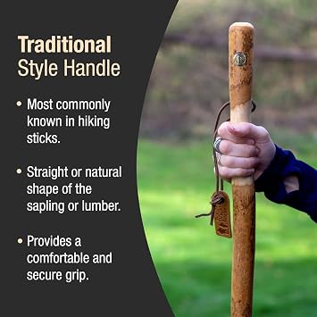 Brazos Rustic Wood Walking Stick, Twisted Hardwood, Traditional Style Handle, for Men & Women, Made in the USA, 55
