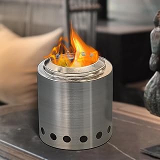 Table Top Fire Pit, Mini Stainless Steel Tabletop Fire Pit, Smokeless Firepit, Wood Burning Smokefree Table Top Fire Bowl for Centerpiece of Table, Patio and Party