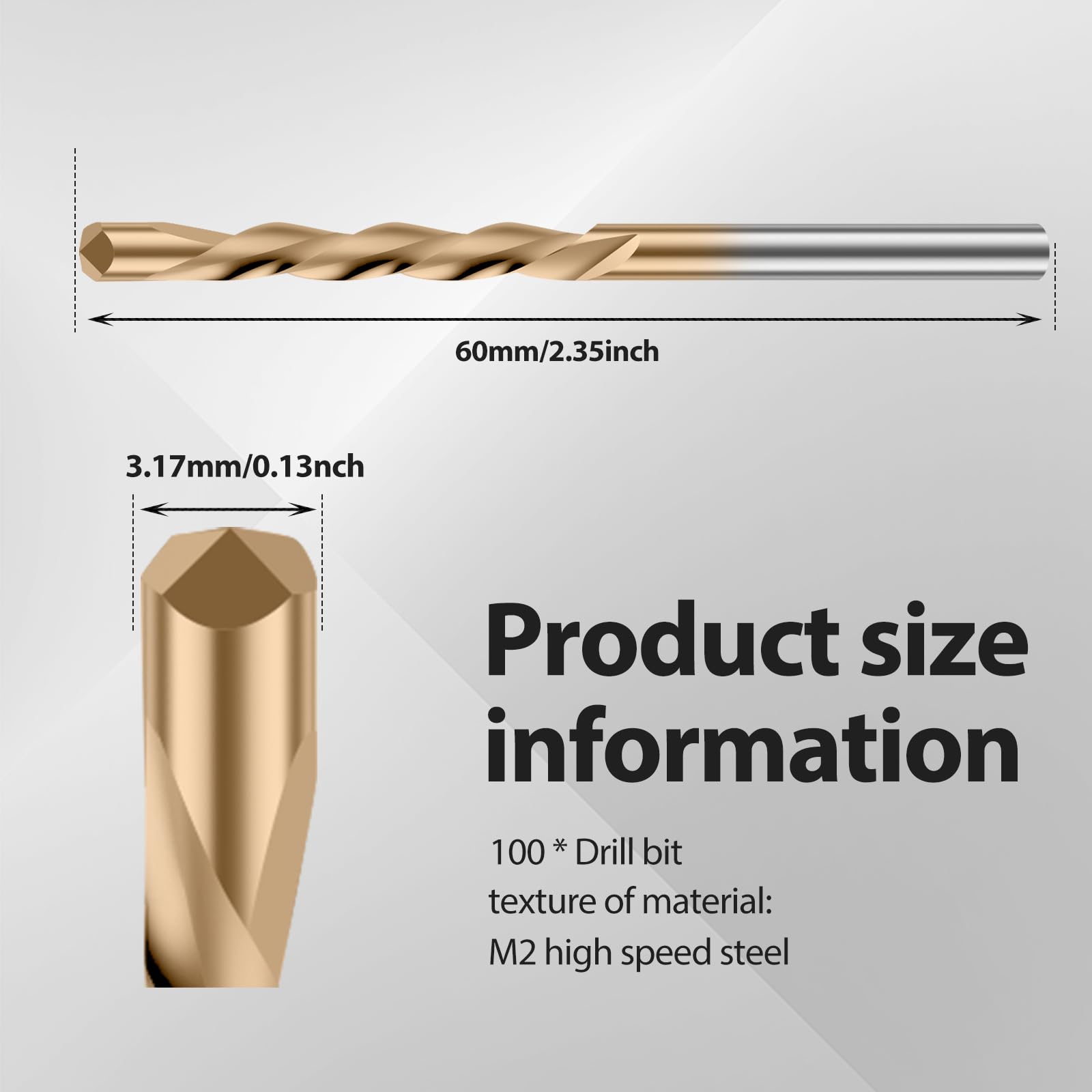 100 Pcs Drywall Bit 1/8 Inch Spiral Saw Tip Cutting Bits Drywall Multipurpose Guide Point Cutting Bits Drywall Router Bits Drywall Tools M2 High Speed Steel for Use with Spiral Saw (100)