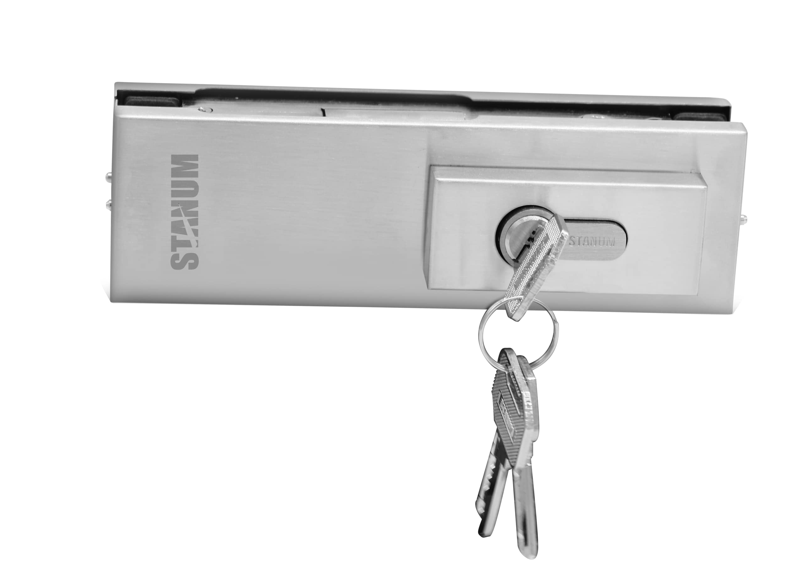 STANUM Corner Patch Lock HPL-2113-SN | Bottom Patch Lock | with Euro Profile Brass Cylinders | with 4 High-Security Brass Keys Features | Corrosion Resistance | Aluminium Body for Durable Performance