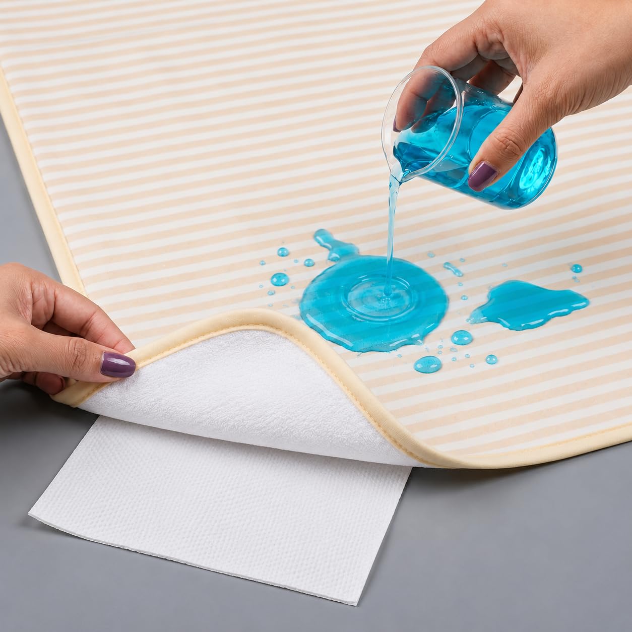 Supremenest Waterproof Cotton Bedwetting Sheet | Reusable Quick Dry Absorbent Bed Pad with TPU Layer | Machine Washable Bed Protector for Baby, Adult, Elderly & Pets (28 x 20 Inch, Golden Sand Stripe)-image-36