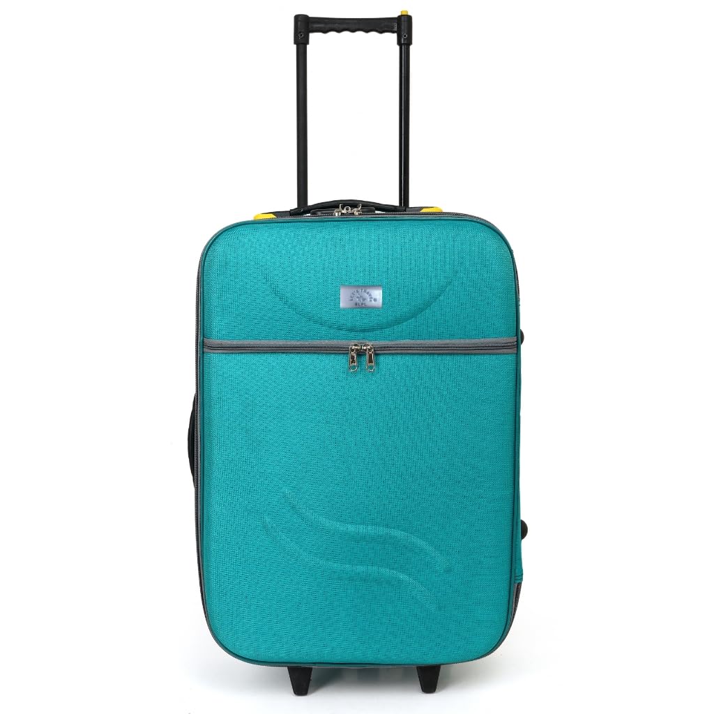 Trolley Bag 20 Inch Cabin Size | Soft Shell Travel Suitcase with Reinforced Stitching | 4 Color Options | Lightweight Fabric Luggage for Flight Cabin | Turquoise-image-23