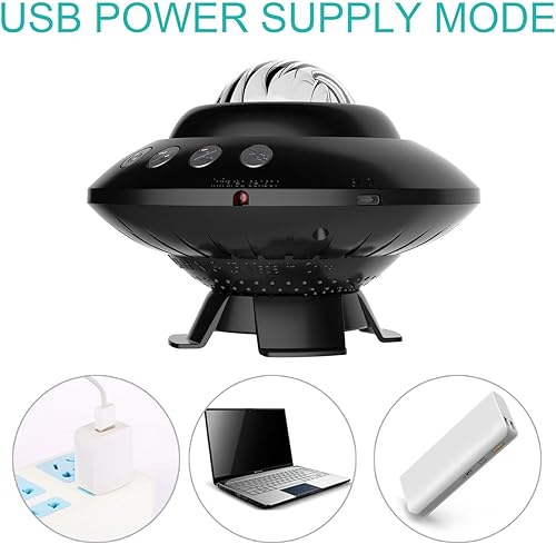 Miniatura 3 de Proyector de estrella de platillo volador, proyector de galaxia para dormitorio, altavoz Bluetooth, proyector aurora, proyector que brilla en la