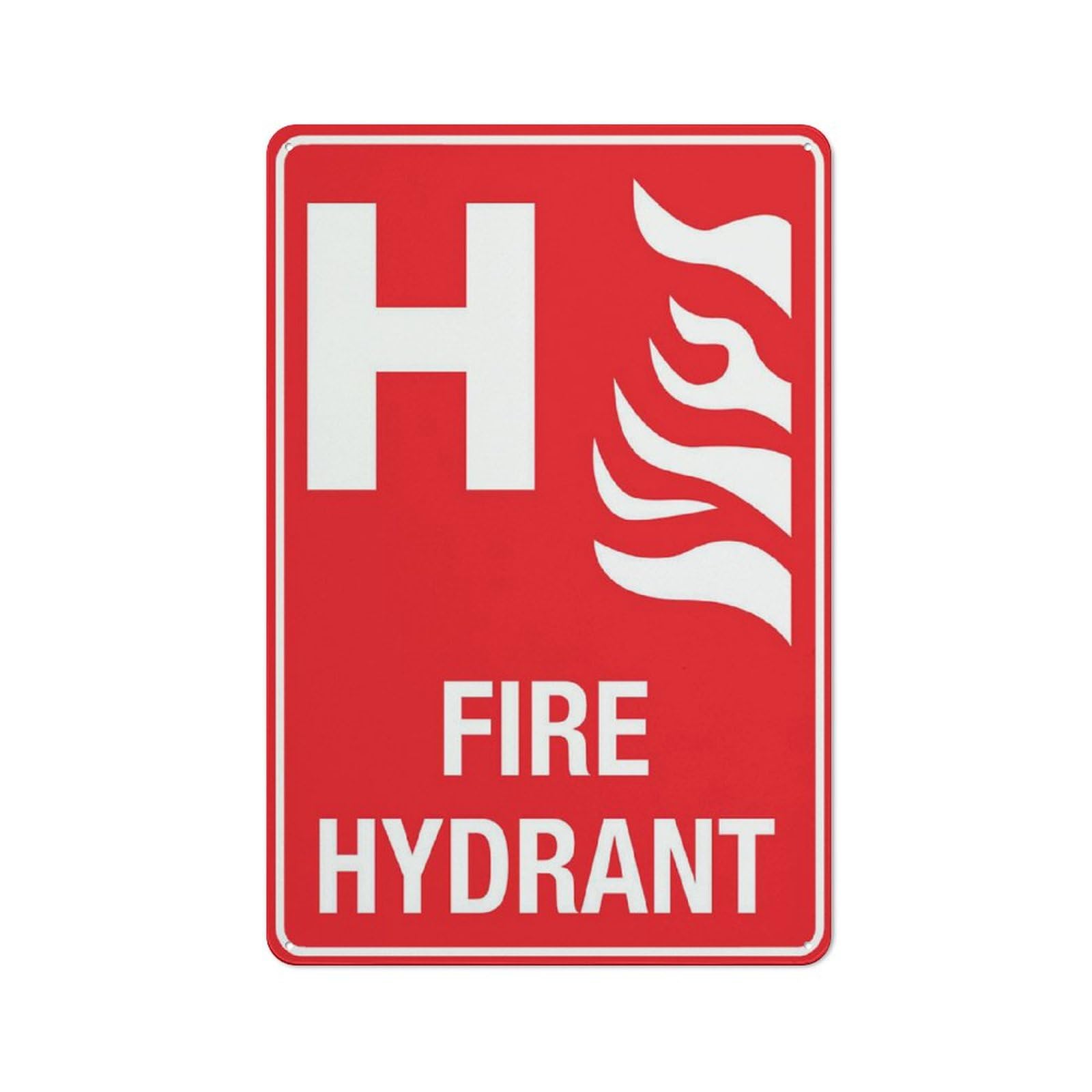 Fire Hydrant H Sign 12X8 Inch Aluminum Uv Ink Printed For House And Business
