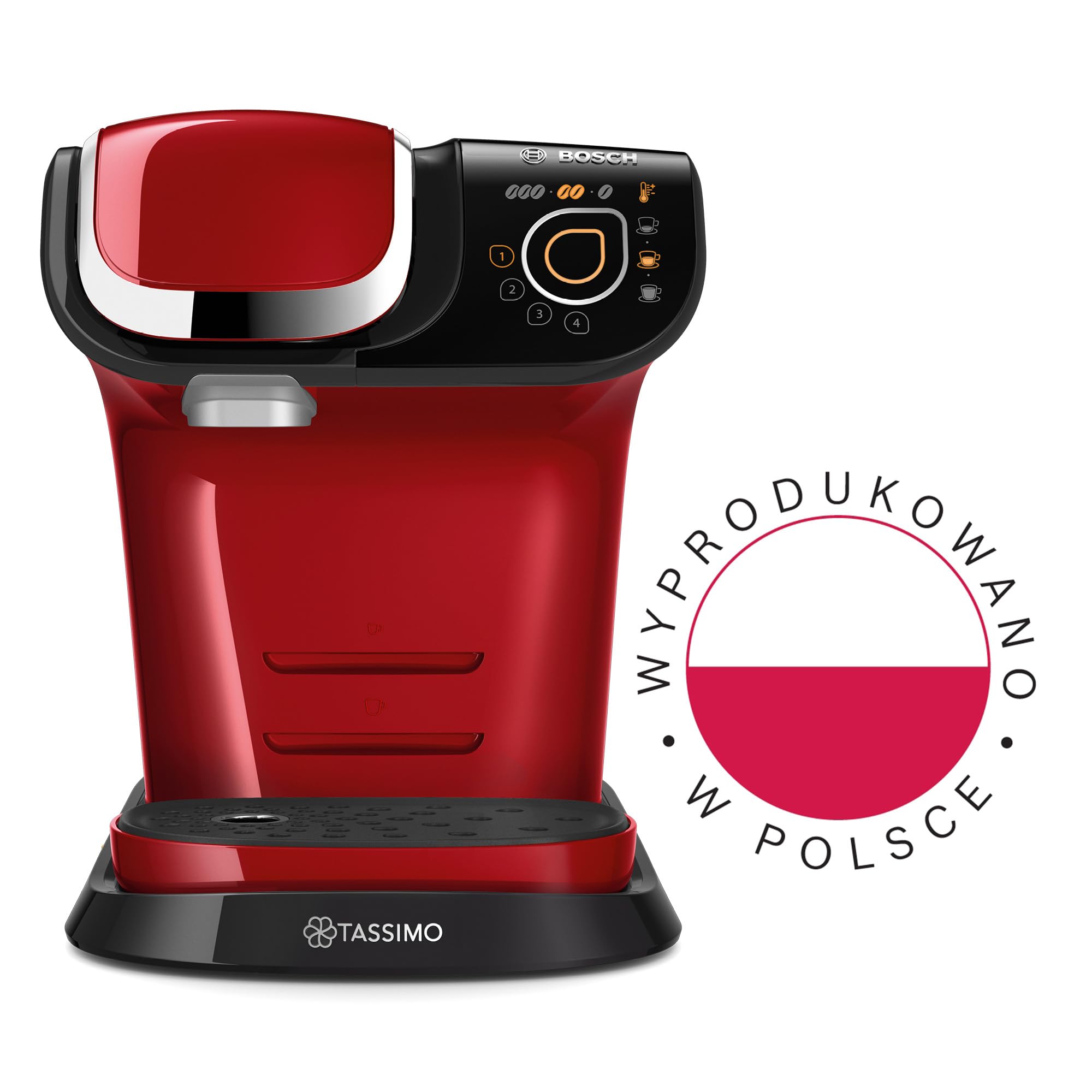 Bosch ekspres do kawy Tassimo My Way 2 TAS6503, z filtrem do wody, ponad 70 napojów, personalizacja, w pełni automatyczny, łatwe przygotowanie, 1500 W, 1,3 l, czerwony