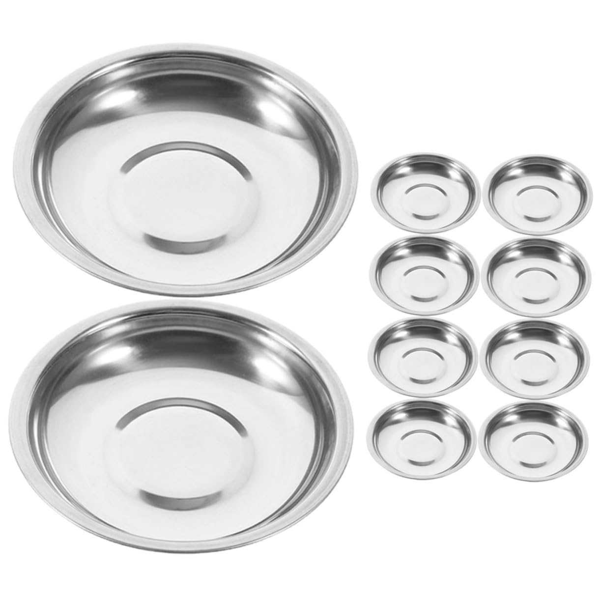 CONGARTENO 10pcs Small Plate Sauce Dipping Dish Dipping Bowls Small Stainless Steel Bowls Sauce Dishes for Dipping Soy Sauce Dish Dipping Sauce Dish Dip Dish for Parties Sauce Plates Silver