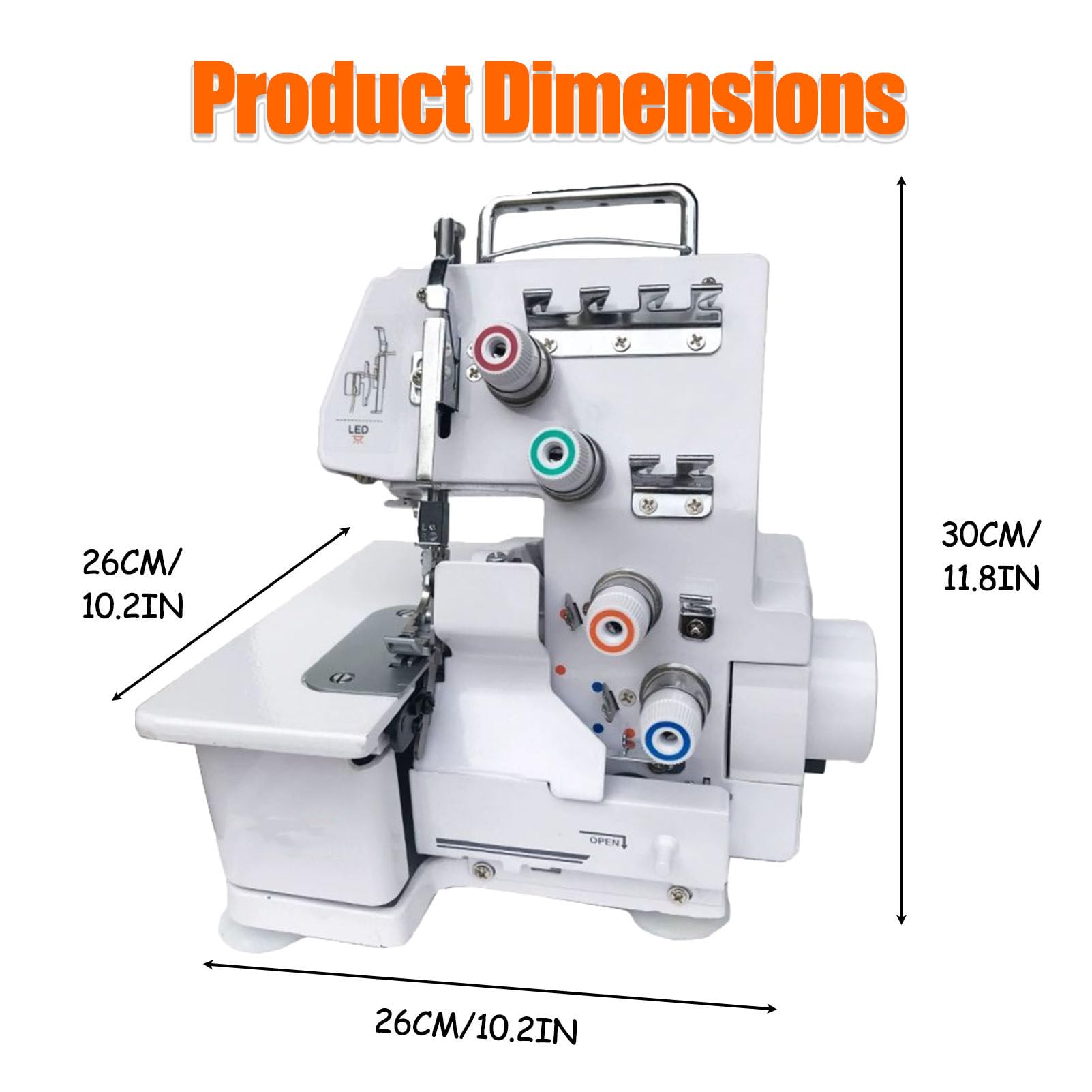 Máquina De Coser Overlock Portátil, Máquina De Coser Overlock De Sobremesa con Luz LED Y Kit Completo De Accesorios, para Hacer Dobladillos, Costuras Y Arreglos De Sastrería En Casa