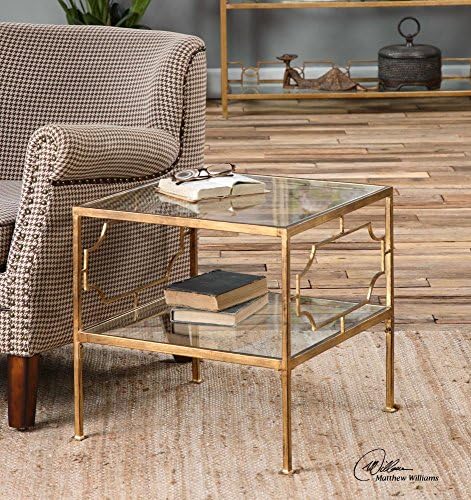 Uttermost 24477 Genell Cube Table, Gold