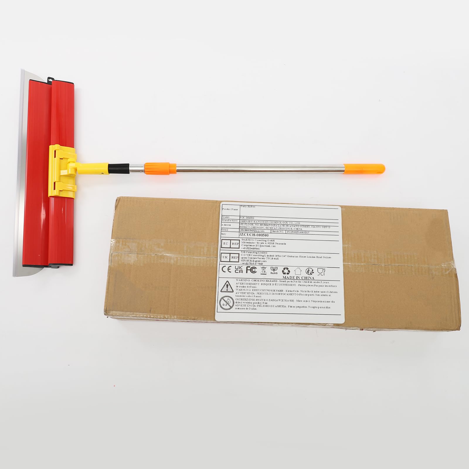 Zestaw ostrzy do suchej zabudowy z ostrzami ze stali nierdzewnej 25 cm, 40 cm, 60 cm i 80 cm, szpachelka do powierzchni z uchwytem przedłużającym 80-130 cm, profesjonalne narzędzia do szpachlowania z