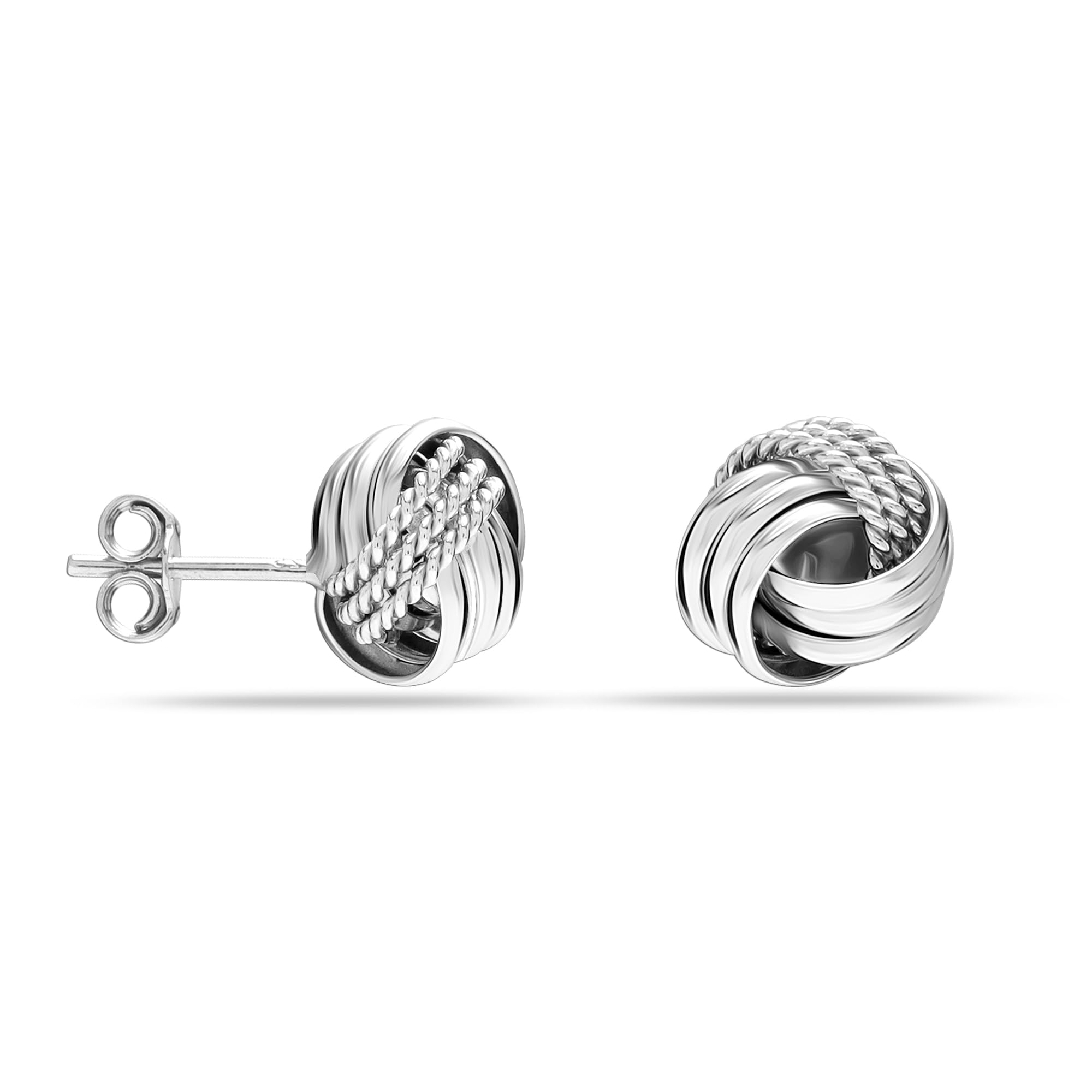 LeCalla 925 Sterling Silver BIS Hallmarked Jewelry Light-Weight Italian Love-Knot Stud Earrings for Women and Girls (B0CRKR7L66) Amazon Price History, Amazon Price Tracker