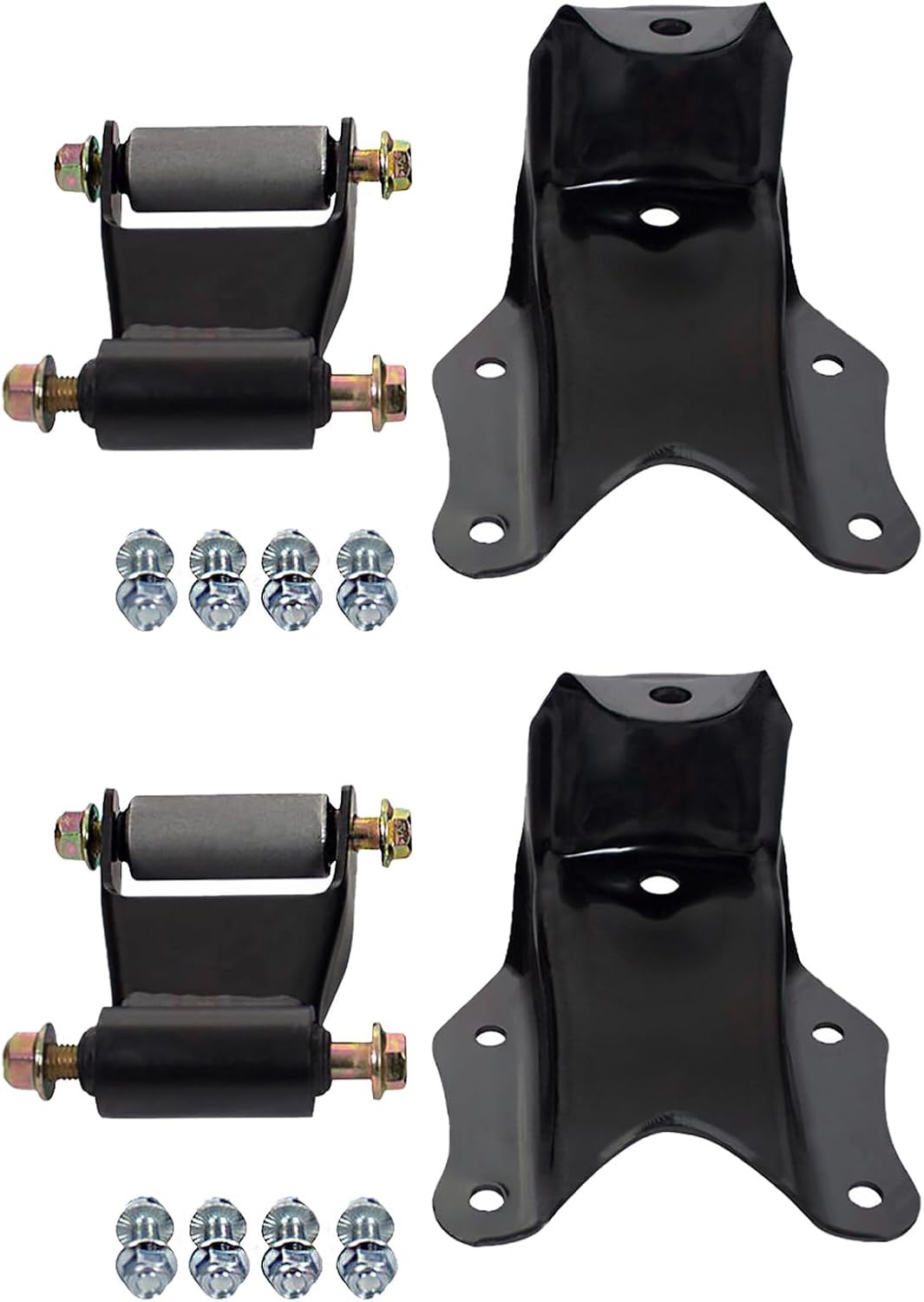 BST BSSP Pair Rear Leaf Spring Shackle Hanger Kit 722-013, 722-101 for 1983–1997 Ford F-250/F-350, Forward & Rearward Leaf Spring Bracket Repair Kit (Forward & Rearward Shackle Bracket Hanger)