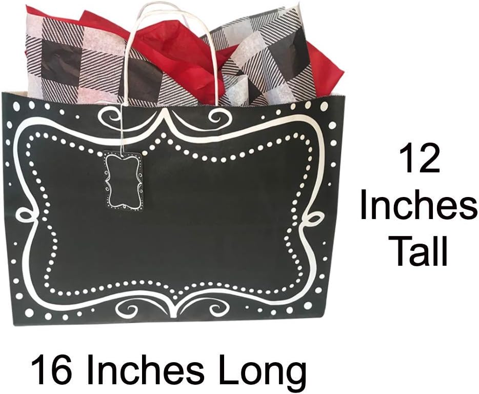 Flash Deals - 70% OFF Gift Bags with Handles Set - Matching Gift Bag Set Includes: Tissue Paper, Gift Tag, Taffeta Ribbon - Small Medium Large Present Bag -(Chalkboard) Get Special Price Gift Bags with Handles Set - Matching Gift Bag Set Includes: Tissue Paper, Gift Tag, Taffeta Ribbon - Small Medium Large Present Bag -(Chalkboard)