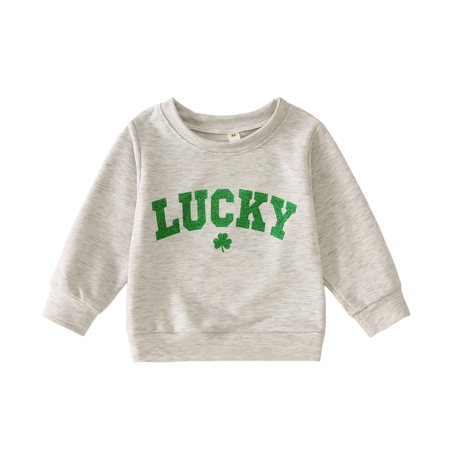 GLIGLITTR Toddler Baby Boy Girl St. Patricks Day Sweatshirt Irish Lucky Clover Shamrock Shirt Long Sleeve Pullover Outfit Top