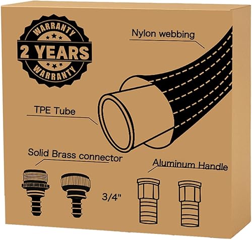 Miniatura 8 de Manguera de jardín ligera de 10 pies, manguera de agua flexible con cabeza de latón macizo, sin torceduras, manguera plegable, manguera de agua