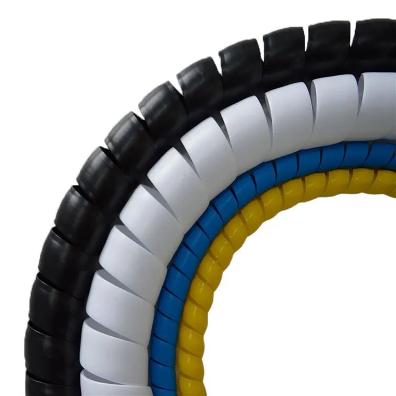 Gaine de protection hélicoïdale, Tube de Protection ligne 2 mètres, 10mm, en spirale, enveloppe tuyau, enroulement câble, organisateur fil, couvercle(White)
