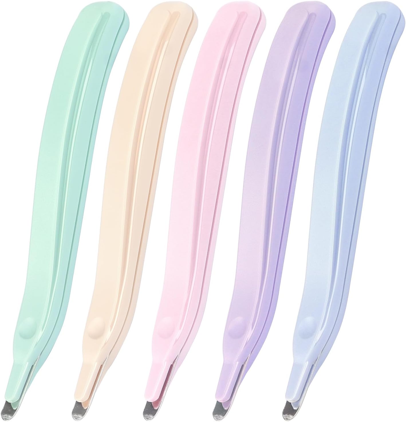 Professional Magnetic Staple Remover Puller Staples Remover Staple Removal Tool for School Office Home 5 Pack (Purple/Blue/Light Green/Orange/Pink)